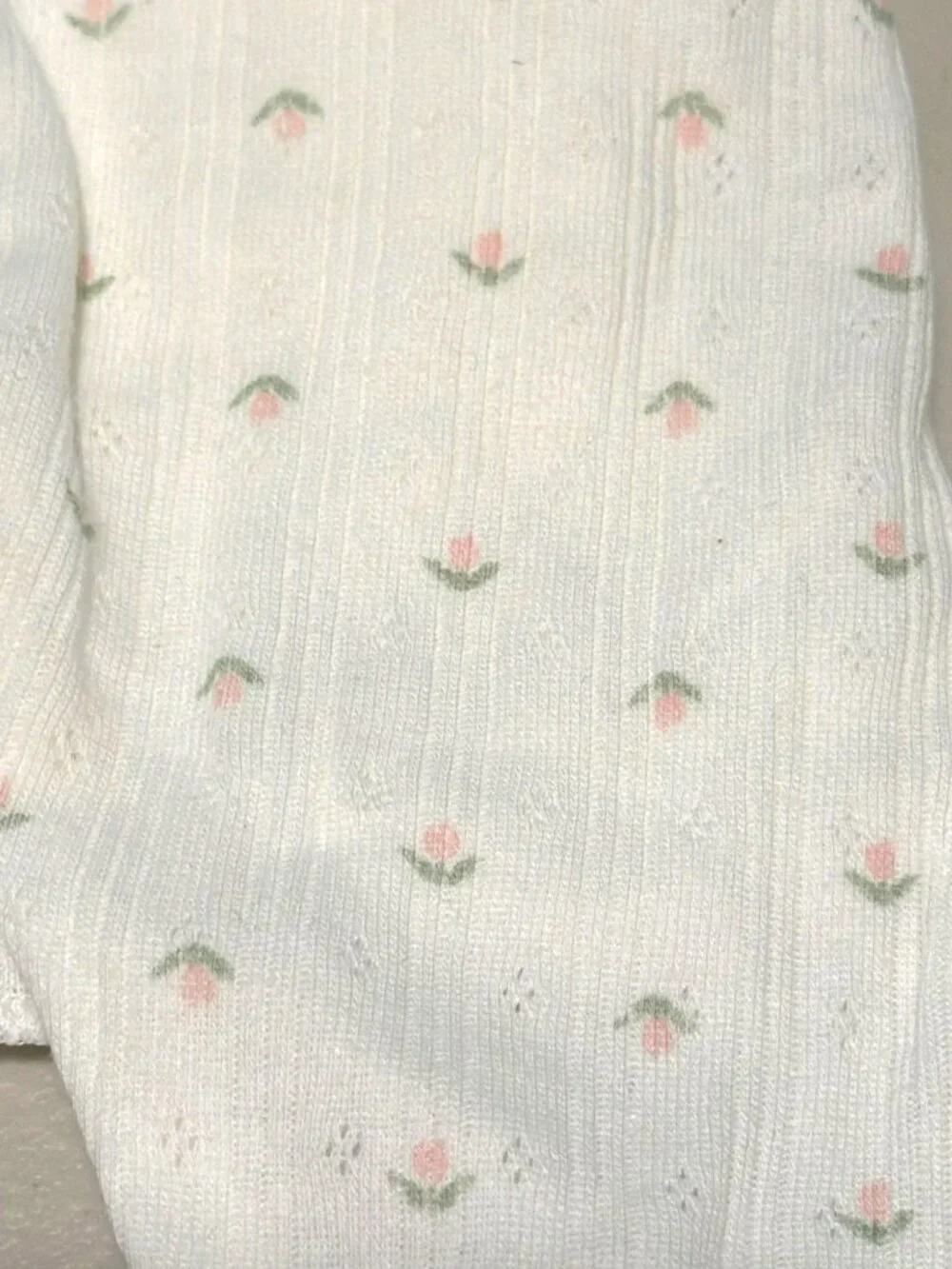 Carters Baby 3M Outfit With Pink Bear Plush Floral Print Long Sleeve Top & Pants